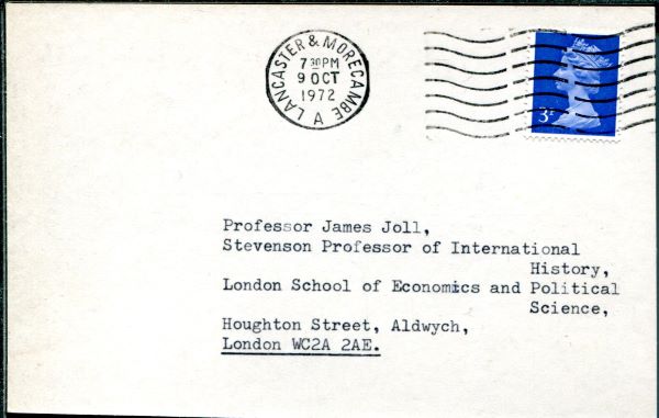 Postkarte James Joll Vorderseite